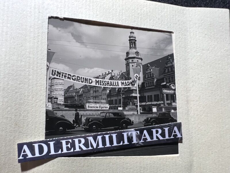 WWII German Min Photo Album Leipzig KDF Wagen Volkswagen Beetle Art Museums Streets with Flags - Image 42