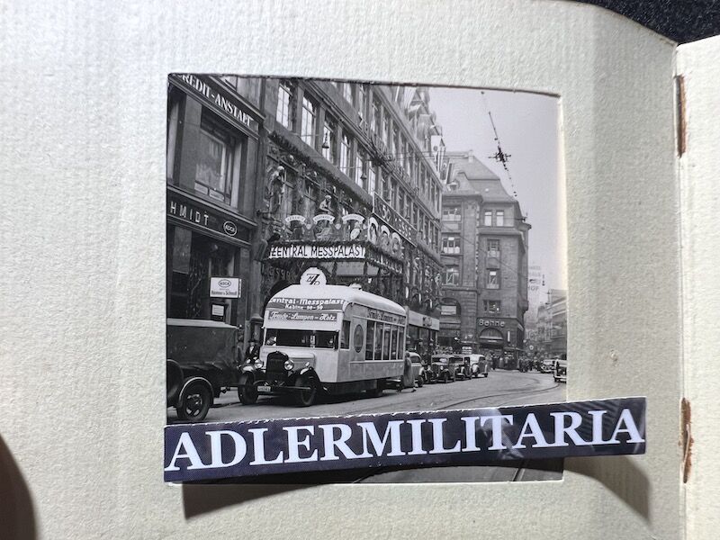 WWII German Min Photo Album Leipzig KDF Wagen Volkswagen Beetle Art Museums Streets with Flags - Image 45