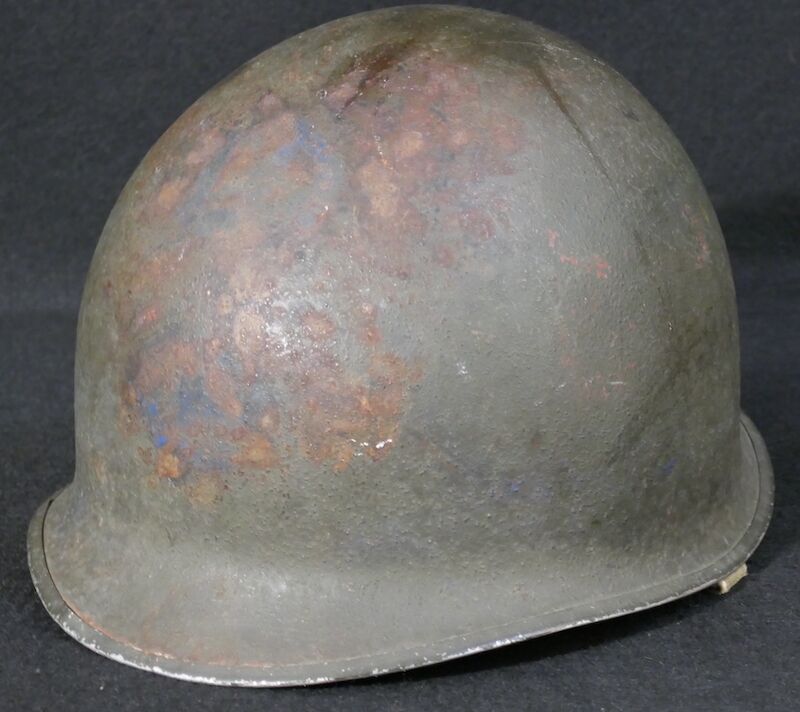 WWII US Navy M1 Helmet - Navy Cross Lt Commander Amos Hathaway - Taffy 3 - Destroyer U.S.S. HEERMANN (DD-532) - Battle off Samar Island 1944 - Very Rare - Image 2