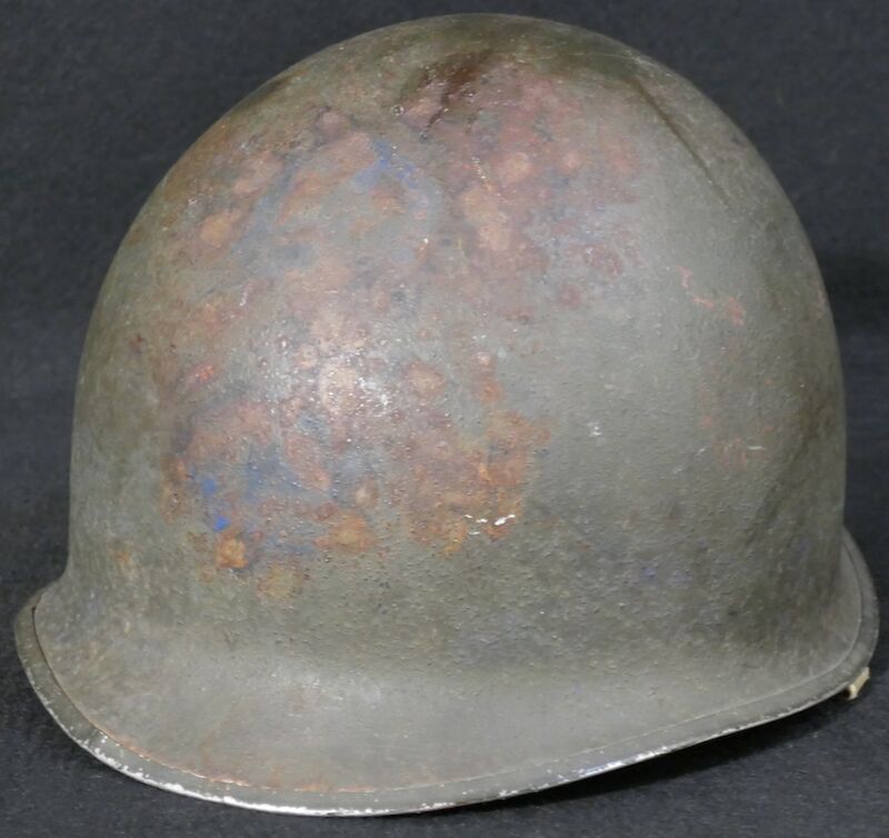 WWII US Navy M1 Helmet - Navy Cross Lt Commander Amos Hathaway - Taffy 3 - Destroyer U.S.S. HEERMANN (DD-532) - Battle off Samar Island 1944 - Very Rare - Image 3