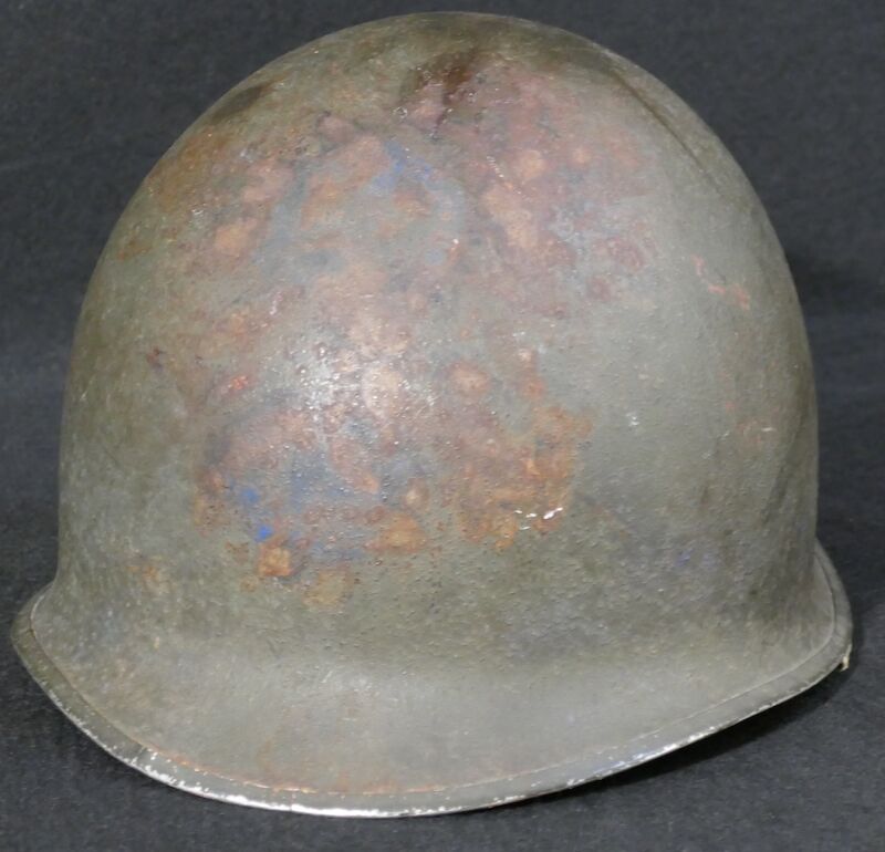 WWII US Navy M1 Helmet - Navy Cross Lt Commander Amos Hathaway - Taffy 3 - Destroyer U.S.S. HEERMANN (DD-532) - Battle off Samar Island 1944 - Very Rare - Image 4
