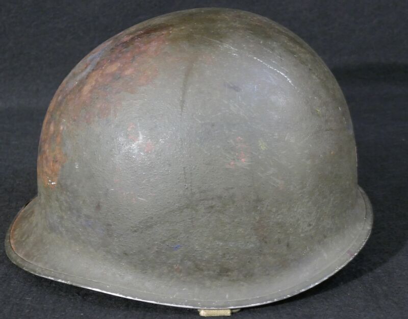 WWII US Navy M1 Helmet - Navy Cross Lt Commander Amos Hathaway - Taffy 3 - Destroyer U.S.S. HEERMANN (DD-532) - Battle off Samar Island 1944 - Very Rare - Image 6