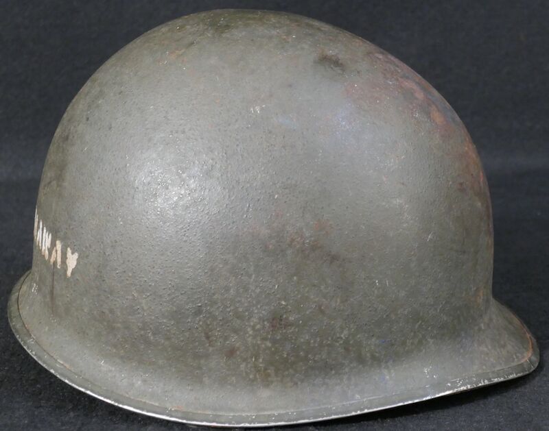 WWII US Navy M1 Helmet - Navy Cross Lt Commander Amos Hathaway - Taffy 3 - Destroyer U.S.S. HEERMANN (DD-532) - Battle off Samar Island 1944 - Very Rare - Image 14