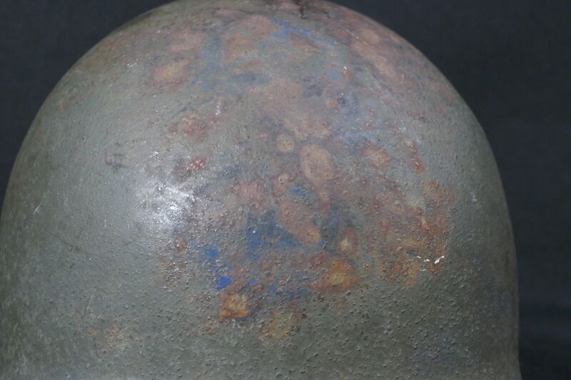 WWII US Navy M1 Helmet - Navy Cross Lt Commander Amos Hathaway - Taffy 3 - Destroyer U.S.S. HEERMANN (DD-532) - Battle off Samar Island 1944 - Very Rare - Image 19