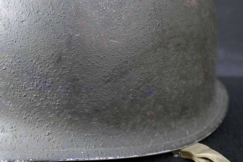 WWII US Navy M1 Helmet - Navy Cross Lt Commander Amos Hathaway - Taffy 3 - Destroyer U.S.S. HEERMANN (DD-532) - Battle off Samar Island 1944 - Very Rare - Image 31