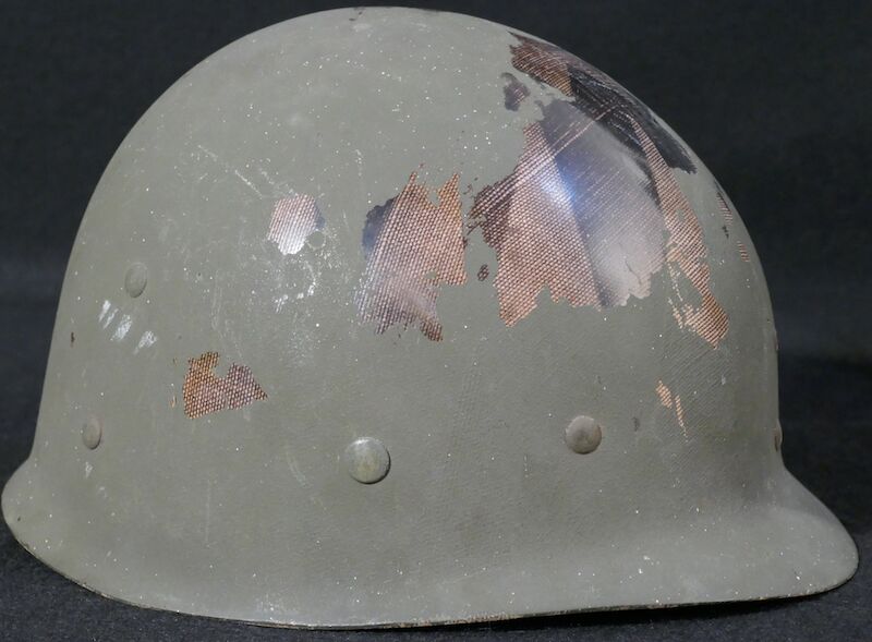 WWII US Navy M1 Helmet - Navy Cross Lt Commander Amos Hathaway - Taffy 3 - Destroyer U.S.S. HEERMANN (DD-532) - Battle off Samar Island 1944 - Very Rare - Image 37