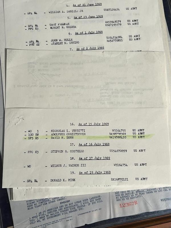 Vietnam US Army - Purple Heart Grouping - SP5 E5 David H Dunn - 15/07/1969 Died Quảng Nam - Image 25