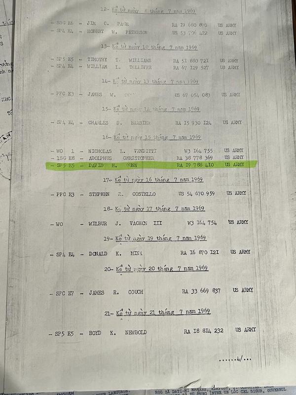 Vietnam US Army - Purple Heart Grouping - SP5 E5 David H Dunn - 15/07/1969 Died Quảng Nam - Image 28