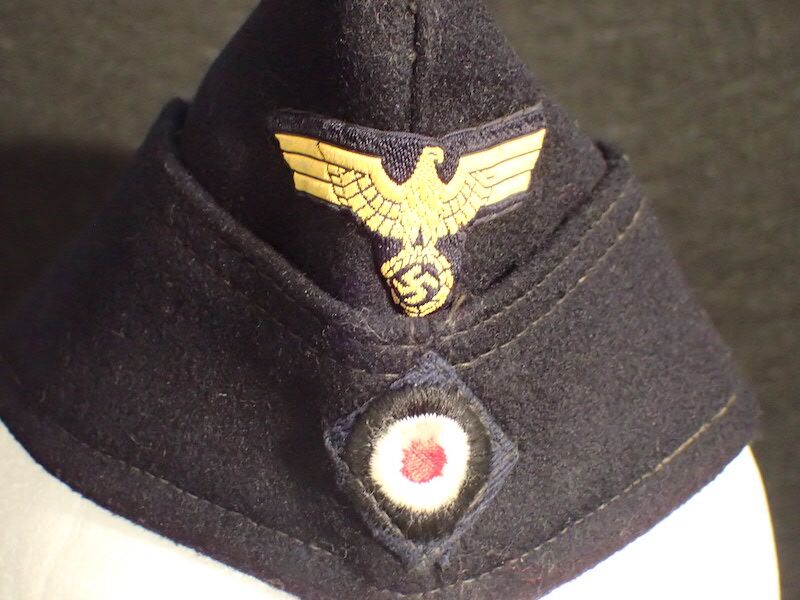WWII German Navy - Kriegsmarine M40 - Side Cap - Formed Issued - Size 57 - Original Paris Made (Offer Accepted)