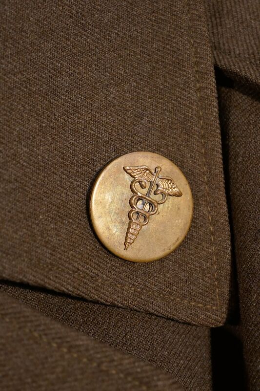 WWII US Army Uniform - 4th Armoured Combat Medic - Tunic - Trousers - Side Cap - Laundry Number - France 1944 / Ardennes 1944 - Image 16