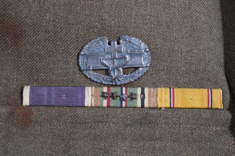 WWII US Army Uniform - 4th Armoured Combat Medic - Tunic - Trousers - Side Cap - Laundry Number - France 1944 / Ardennes 1944 - Image 20