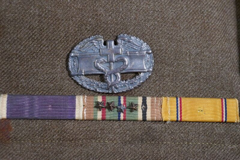 WWII US Army Uniform - 4th Armoured Combat Medic - Tunic - Trousers - Side Cap - Laundry Number - France 1944 / Ardennes 1944 - Image 21