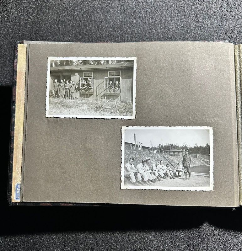 WWII German R.A.D Photo Album - Abteilung 2/20 Rosenberg West Prussia - Ship Robert Ley - Bismarck - Artillerie Regiment 23 Potsdam-Nedlitz - Anti Aircraft Mg34 - Captured Helmets - STUG III - Russian Front - Image 6