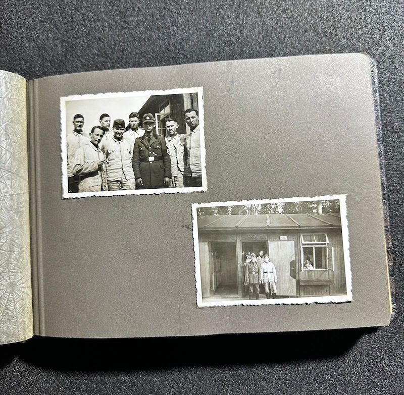 WWII German R.A.D Photo Album - Abteilung 2/20 Rosenberg West Prussia - Ship Robert Ley - Bismarck - Artillerie Regiment 23 Potsdam-Nedlitz - Anti Aircraft Mg34 - Captured Helmets - STUG III - Russian Front - Image 9