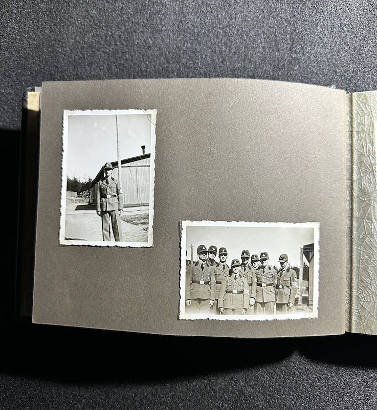 WWII German R.A.D Photo Album - Abteilung 2/20 Rosenberg West Prussia - Ship Robert Ley - Bismarck - Artillerie Regiment 23 Potsdam-Nedlitz - Anti Aircraft Mg34 - Captured Helmets - STUG III - Russian Front - Image 11