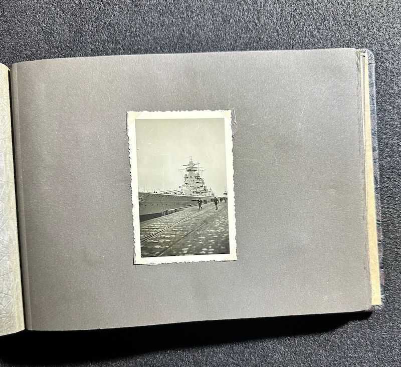 WWII German R.A.D Photo Album - Abteilung 2/20 Rosenberg West Prussia - Ship Robert Ley - Bismarck - Artillerie Regiment 23 Potsdam-Nedlitz - Anti Aircraft Mg34 - Captured Helmets - STUG III - Russian Front - Image 35