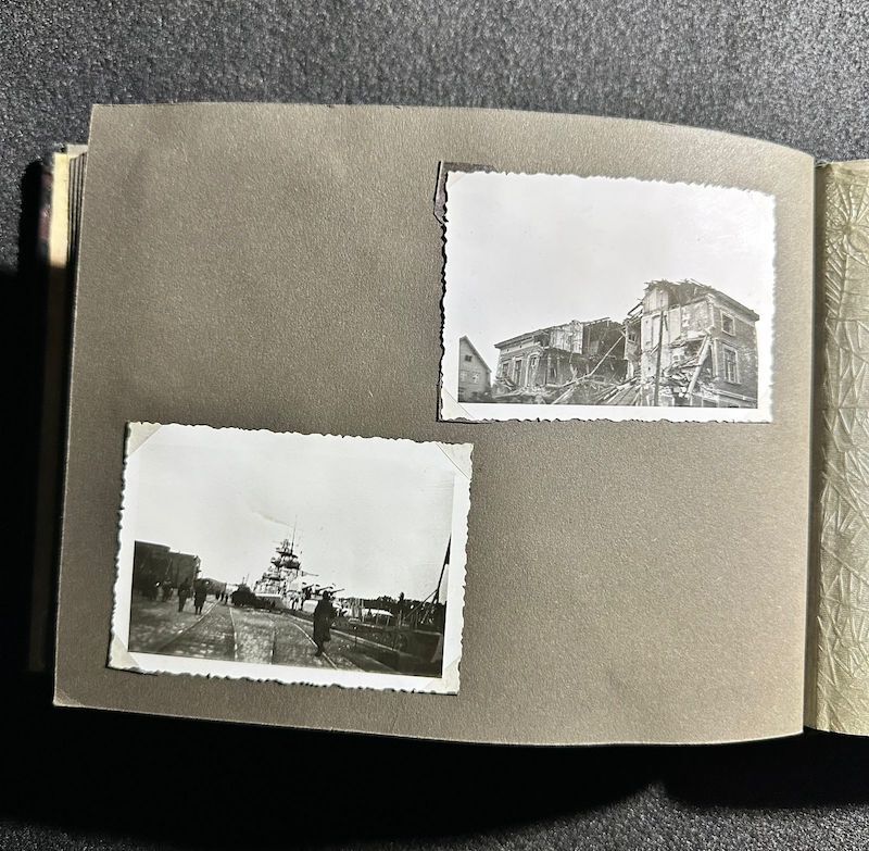WWII German R.A.D Photo Album - Abteilung 2/20 Rosenberg West Prussia - Ship Robert Ley - Bismarck - Artillerie Regiment 23 Potsdam-Nedlitz - Anti Aircraft Mg34 - Captured Helmets - STUG III - Russian Front - Image 36