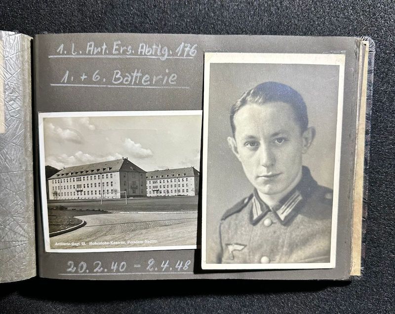 WWII German R.A.D Photo Album - Abteilung 2/20 Rosenberg West Prussia - Ship Robert Ley - Bismarck - Artillerie Regiment 23 Potsdam-Nedlitz - Anti Aircraft Mg34 - Captured Helmets - STUG III - Russian Front