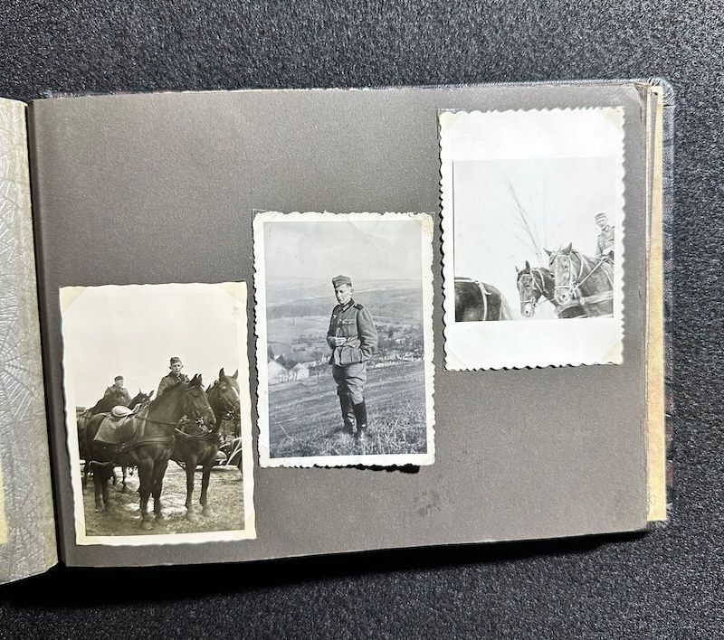 WWII German R.A.D Photo Album - Abteilung 2/20 Rosenberg West Prussia - Ship Robert Ley - Bismarck - Artillerie Regiment 23 Potsdam-Nedlitz - Anti Aircraft Mg34 - Captured Helmets - STUG III - Russian Front - Image 41