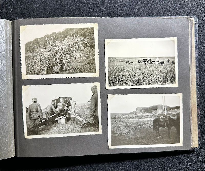 WWII German R.A.D Photo Album - Abteilung 2/20 Rosenberg West Prussia - Ship Robert Ley - Bismarck - Artillerie Regiment 23 Potsdam-Nedlitz - Anti Aircraft Mg34 - Captured Helmets - STUG III - Russian Front - Image 45