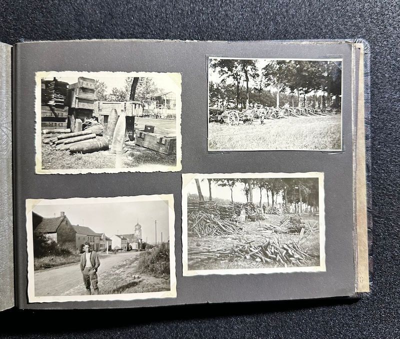 WWII German R.A.D Photo Album - Abteilung 2/20 Rosenberg West Prussia - Ship Robert Ley - Bismarck - Artillerie Regiment 23 Potsdam-Nedlitz - Anti Aircraft Mg34 - Captured Helmets - STUG III - Russian Front - Image 47