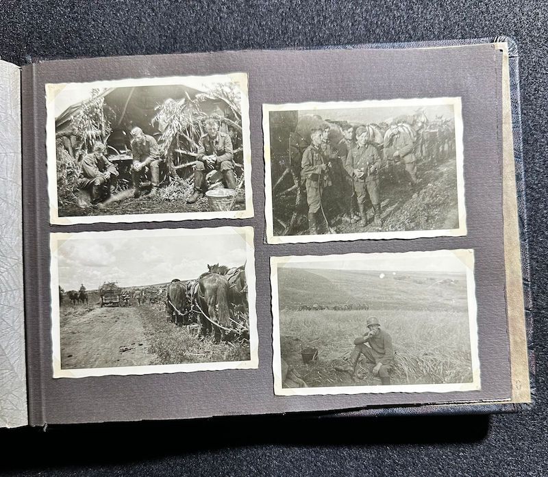 WWII German R.A.D Photo Album - Abteilung 2/20 Rosenberg West Prussia - Ship Robert Ley - Bismarck - Artillerie Regiment 23 Potsdam-Nedlitz - Anti Aircraft Mg34 - Captured Helmets - STUG III - Russian Front - Image 57