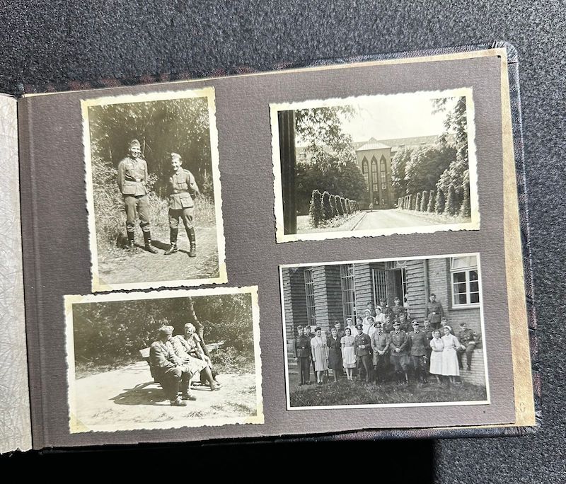WWII German R.A.D Photo Album - Abteilung 2/20 Rosenberg West Prussia - Ship Robert Ley - Bismarck - Artillerie Regiment 23 Potsdam-Nedlitz - Anti Aircraft Mg34 - Captured Helmets - STUG III - Russian Front - Image 59