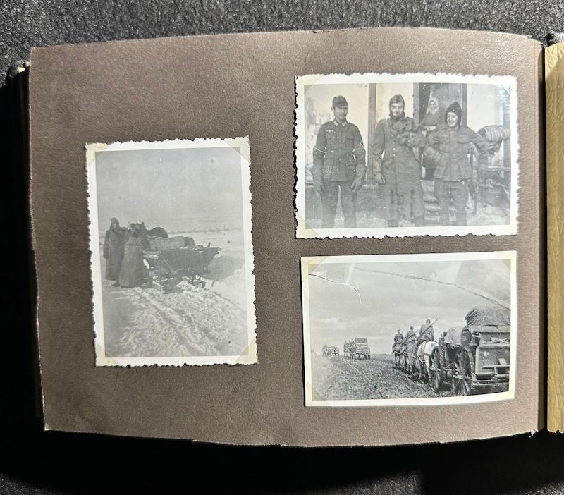 WWII German R.A.D Photo Album - Abteilung 2/20 Rosenberg West Prussia - Ship Robert Ley - Bismarck - Artillerie Regiment 23 Potsdam-Nedlitz - Anti Aircraft Mg34 - Captured Helmets - STUG III - Russian Front - Image 60