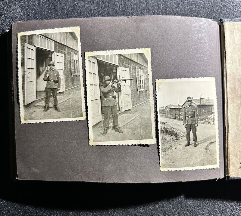 WWII German R.A.D Photo Album - Abteilung 2/20 Rosenberg West Prussia - Ship Robert Ley - Bismarck - Artillerie Regiment 23 Potsdam-Nedlitz - Anti Aircraft Mg34 - Captured Helmets - STUG III - Russian Front - Image 61