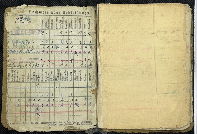 WWII German Army Soldbuch - Obergefreiter Ferdinand Offermanns - Panzer Aufklärungs Abteilung 116 "Windhund/Greyhound Division” - Sdkfz 234 Puma - Panzer Recon - Battle of the Bulge - Battle of the Hürtgen Forest - Ruhr Pocket - Captured by US Troops in 1945 - Rare - Image 7