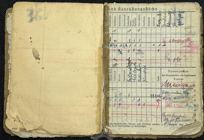 WWII German Army Soldbuch - Obergefreiter Ferdinand Offermanns - Panzer Aufklärungs Abteilung 116 "Windhund/Greyhound Division” - Sdkfz 234 Puma - Panzer Recon - Battle of the Bulge - Battle of the Hürtgen Forest - Ruhr Pocket - Captured by US Troops in 1945 - Rare - Image 9