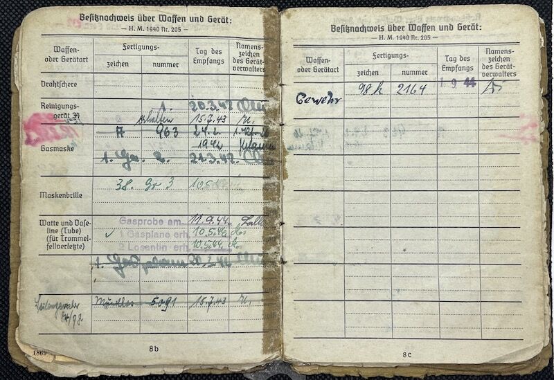 WWII German Army Soldbuch - Obergefreiter Ferdinand Offermanns - Panzer Aufklärungs Abteilung 116 "Windhund/Greyhound Division” - Sdkfz 234 Puma - Panzer Recon - Battle of the Bulge - Battle of the Hürtgen Forest - Ruhr Pocket - Captured by US Troops in 1945 - Rare - Image 11