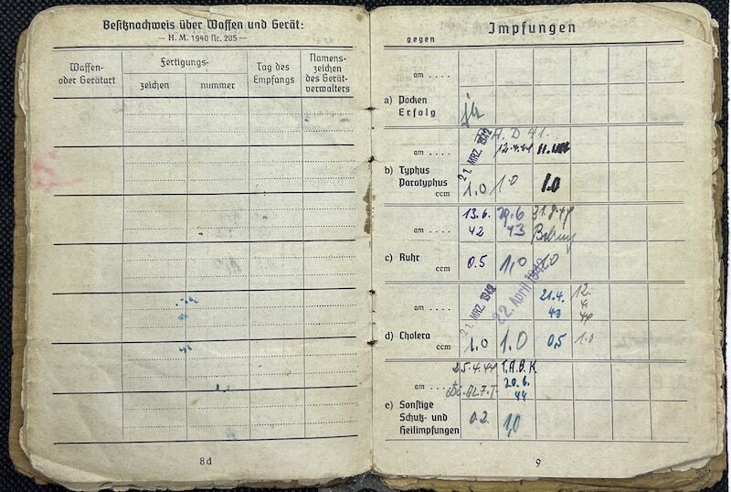 WWII German Army Soldbuch - Obergefreiter Ferdinand Offermanns - Panzer Aufklärungs Abteilung 116 "Windhund/Greyhound Division” - Sdkfz 234 Puma - Panzer Recon - Battle of the Bulge - Battle of the Hürtgen Forest - Ruhr Pocket - Captured by US Troops in 1945 - Rare - Image 12