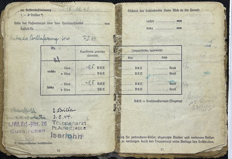 WWII German Army Soldbuch - Obergefreiter Ferdinand Offermanns - Panzer Aufklärungs Abteilung 116 "Windhund/Greyhound Division” - Sdkfz 234 Puma - Panzer Recon - Battle of the Bulge - Battle of the Hürtgen Forest - Ruhr Pocket - Captured by US Troops in 1945 - Rare - Image 13