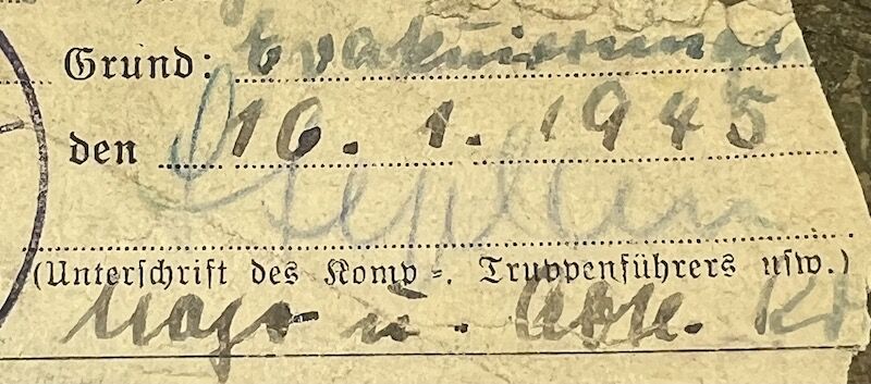 WWII German Army Soldbuch - Obergefreiter Ferdinand Offermanns - Panzer Aufklärungs Abteilung 116 "Windhund/Greyhound Division” - Sdkfz 234 Puma - Panzer Recon - Battle of the Bulge - Battle of the Hürtgen Forest - Ruhr Pocket - Captured by US Troops in 1945 - Rare - Image 20