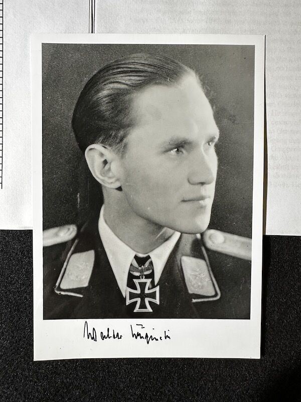 Post War Signed Photo - Lt General Walter "Graf Punski" Krupinski - Knight`s Cross with Oak Leaves - ME262 Ace - Over 190 Victories - Certified 151/210 Joint Services Charities Consortium - Rare - Image 3