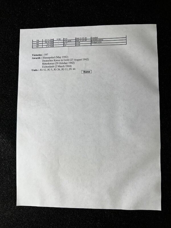 Post War Signed Photo - Lt General Walter "Graf Punski" Krupinski - Knight`s Cross with Oak Leaves - ME262 Ace - Over 190 Victories - Certified 151/210 Joint Services Charities Consortium - Rare - Image 11