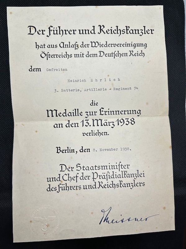 WWII German Army Wehrmacht Soldbuch Set - Wachtmeister Ehrlich - Italy & Slovenia - Gebirgsjäger Artillerie Regiment 1088 - Division 188 - Partisan Action - Hidden Award - Image 5