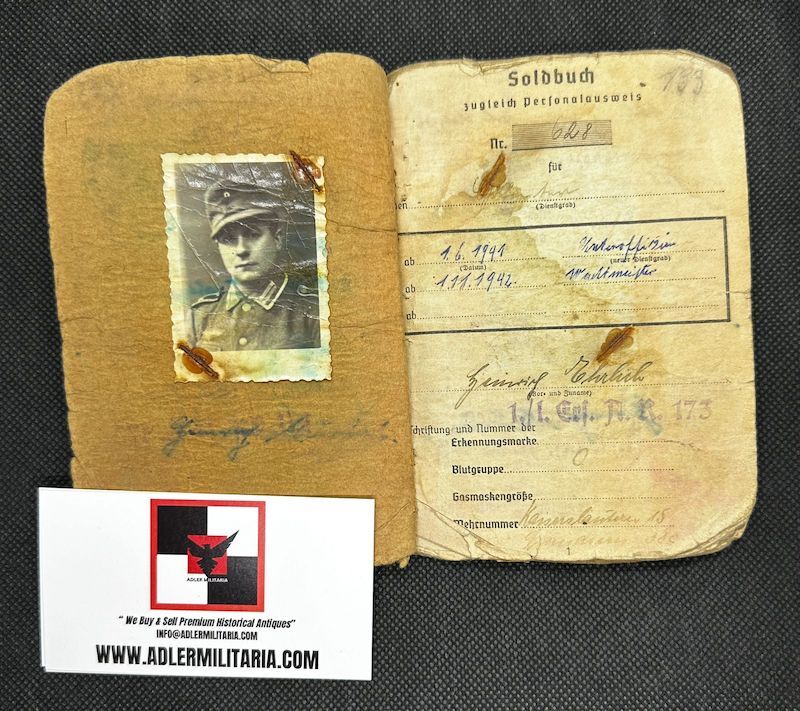 WWII German Army Wehrmacht Soldbuch Set - Wachtmeister Ehrlich - Italy & Slovenia - Gebirgsjäger Artillerie Regiment 1088 - Division 188 - Partisan Action - Hidden Award - Image 7
