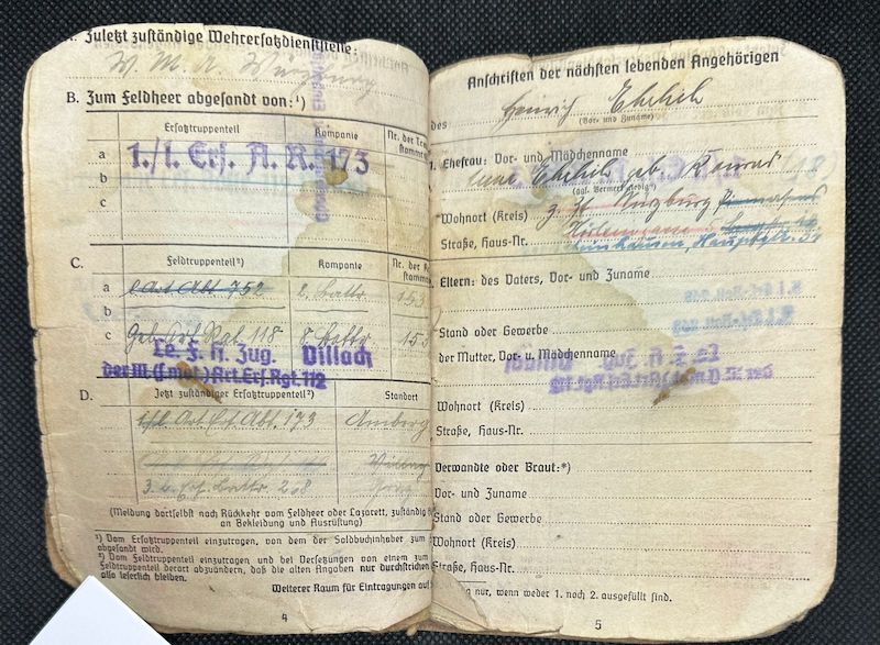 WWII German Army Wehrmacht Soldbuch Set - Wachtmeister Ehrlich - Italy & Slovenia - Gebirgsjäger Artillerie Regiment 1088 - Division 188 - Partisan Action - Hidden Award - Image 10