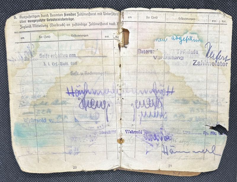 WWII German Army Wehrmacht Soldbuch Set - Wachtmeister Ehrlich - Italy & Slovenia - Gebirgsjäger Artillerie Regiment 1088 - Division 188 - Partisan Action - Hidden Award - Image 21