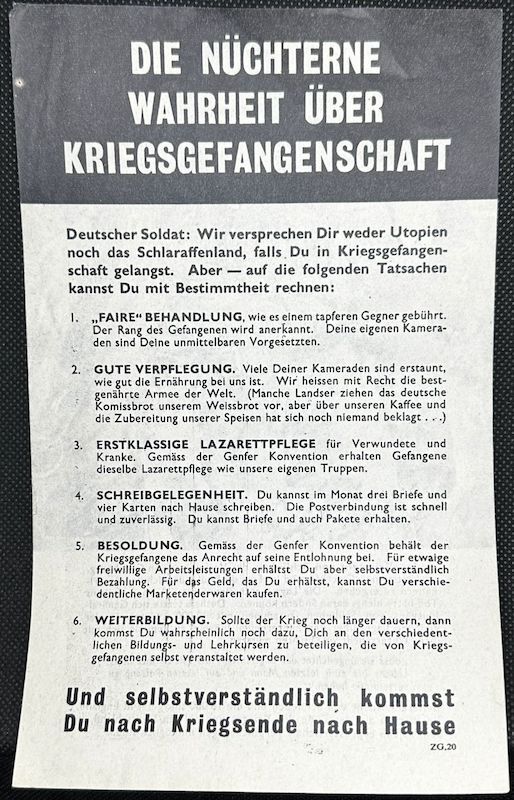 WWII Allied Made Propaganda For German Army in Normandy 1944 - General von Schlieben Captured - Surrender of Cherbourg - Rare - Image 2