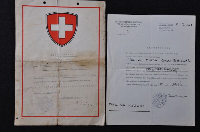 WWII Swiss Embassy Protection Letter - For Berlin 1945 - Swiss Citizen - Rare - Image 2