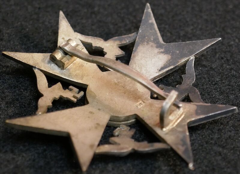 WWII German Spanish Cross in Silver w/o Swords Maker Marked LDO Code "L/15" Otto Schickle, Pforzheim. Tombac 327 Awarded Rare Medal - Image 9