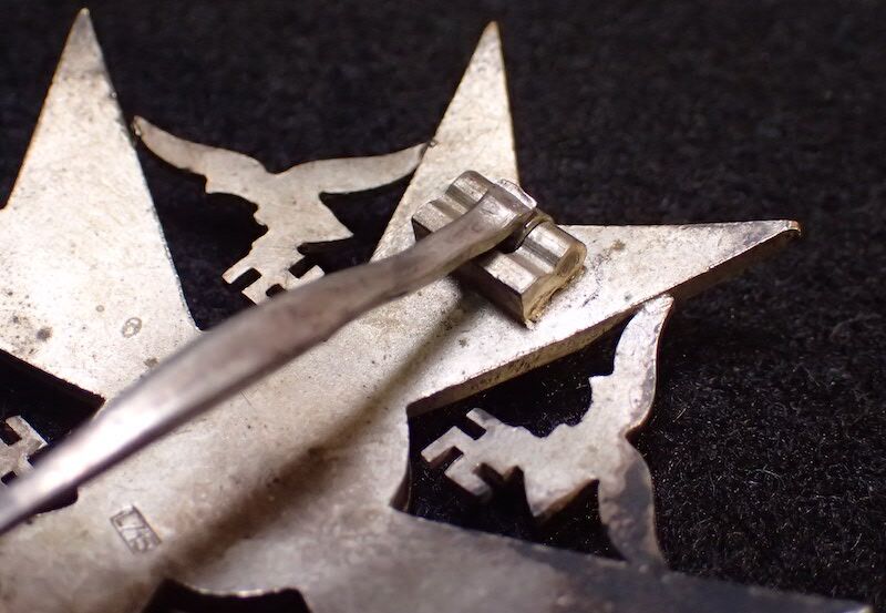 WWII German Spanish Cross in Silver w/o Swords Maker Marked LDO Code "L/15" Otto Schickle, Pforzheim. Tombac 327 Awarded Rare Medal - Image 12