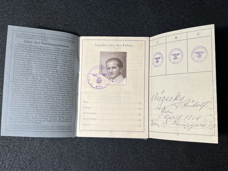 WWII German International Driving Licence - 1936 Vienna Austria - Rudolf Augesky - Image 2