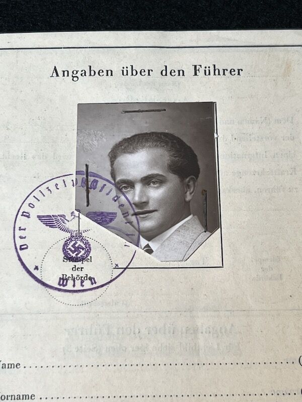 WWII German International Driving Licence - 1936 Vienna Austria - Rudolf Augesky