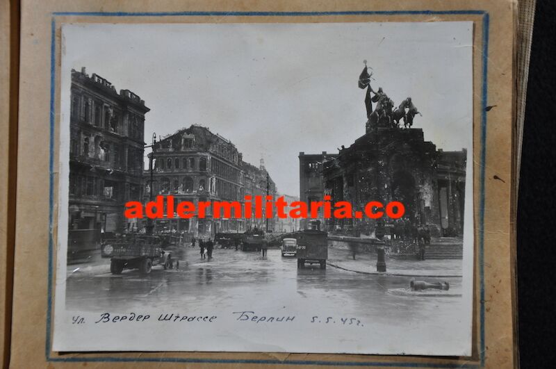 Original WWII Soviet Pilots Photo Albums - Epic Photos of Berlin in Ruins April 1945! - Ultra Rare - Image 112