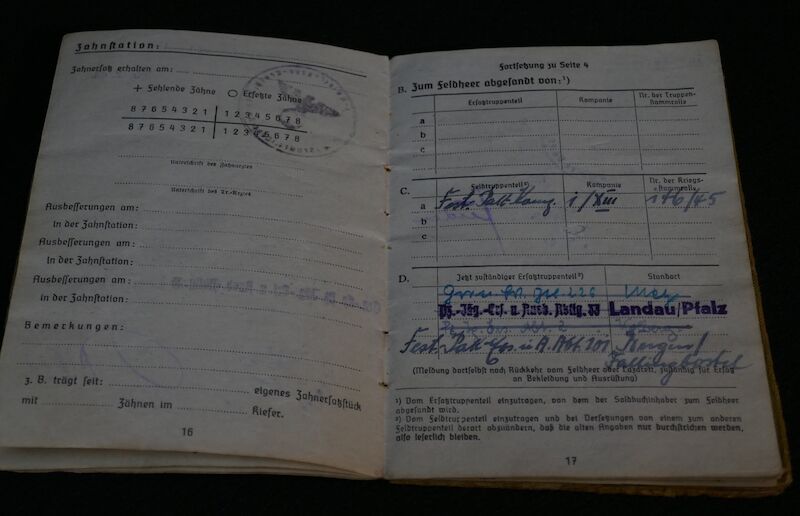 Original WWII German Army Soldbuch - Obergefreiter Karl Haas - 353 Infanterie Division - Siegfried Line - POW - EK2 - West Front - Image 14