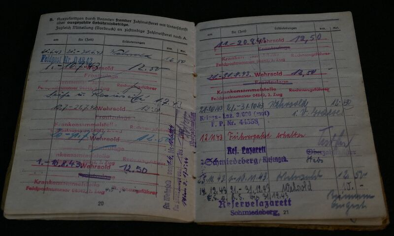 Original WWII German Army Soldbuch - Obergefreiter Karl Haas - 353 Infanterie Division - Siegfried Line - POW - EK2 - West Front - Image 16